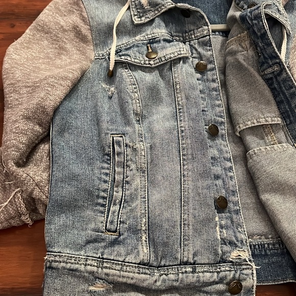 💙Beautiful Free People Denim knit Hoodie Jacket💙 - Picture 12 of 13